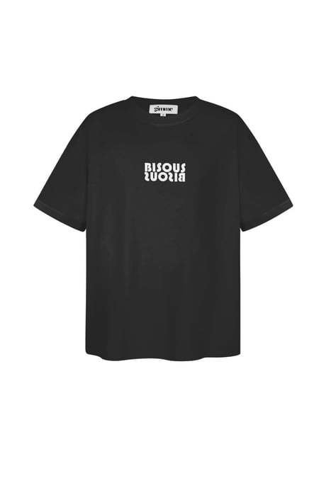 Bisous Top de manga corta - negro