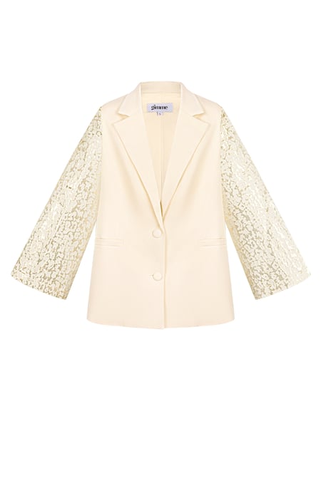 Blazer mit Pantherärmeln - Creme 2