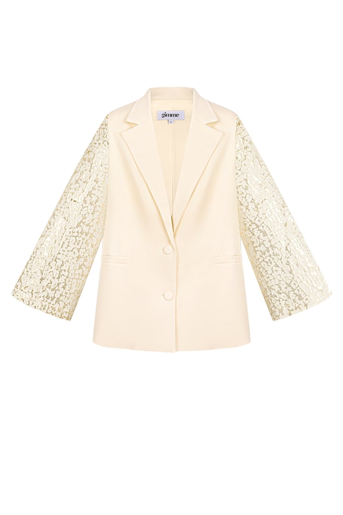 Blazer with panther sleeves - Cream 