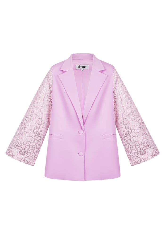 Blazer with panther sleeves - Pink 