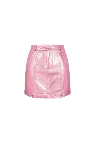 Pembe Aşk Mini Etek - Pembe h5 