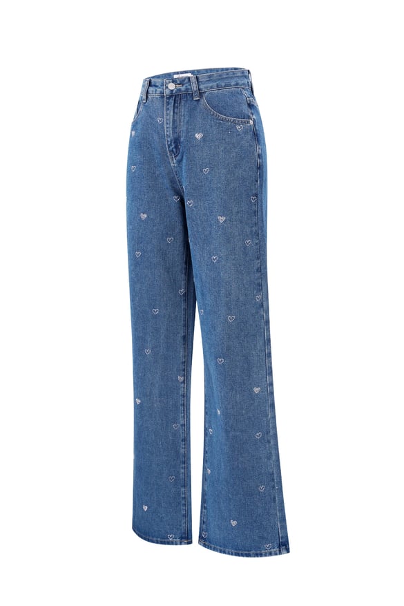 Denim Jeans Glitzer Herz