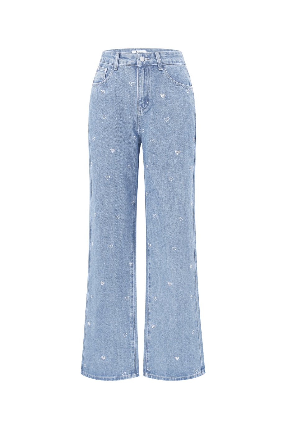 Denim jeans glitter heart 