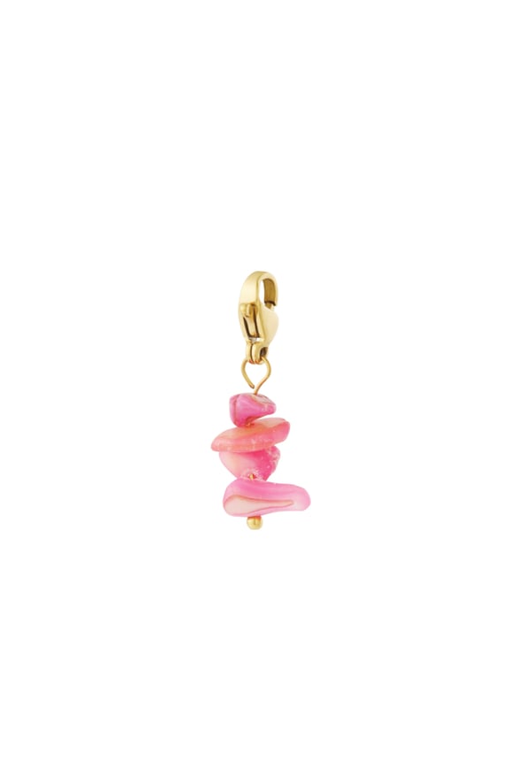 DIY-bedel voor roze pop-sieraden