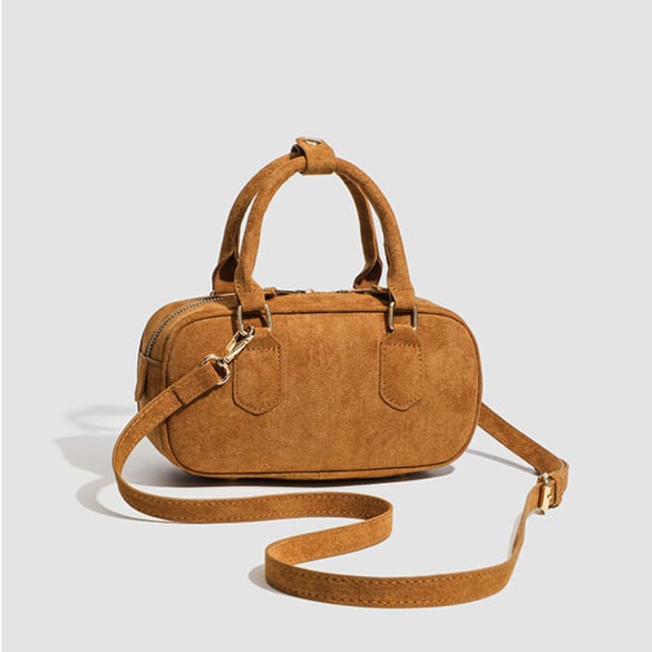 Borsa da donna in pelle scamosciata PU tinta unita casual, serie semplice, 1 pezzo 2