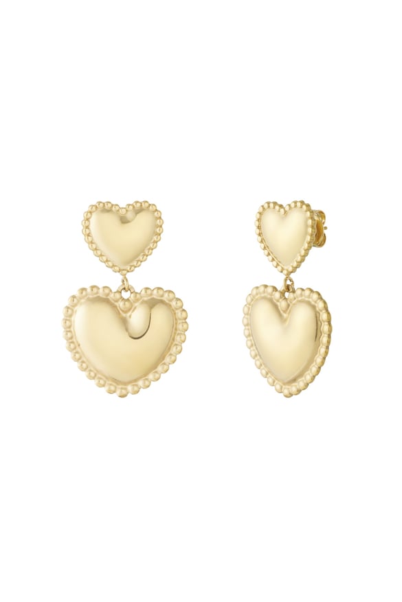 Pendientes colgantes de acero inoxidable con forma de corazón, estilo casual, diario, sencillo, para mujer. 2