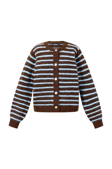 Polyesterfaser (Polyester) Strickjacke Streifen Lässige Herbst-/Winterkleidung h5 