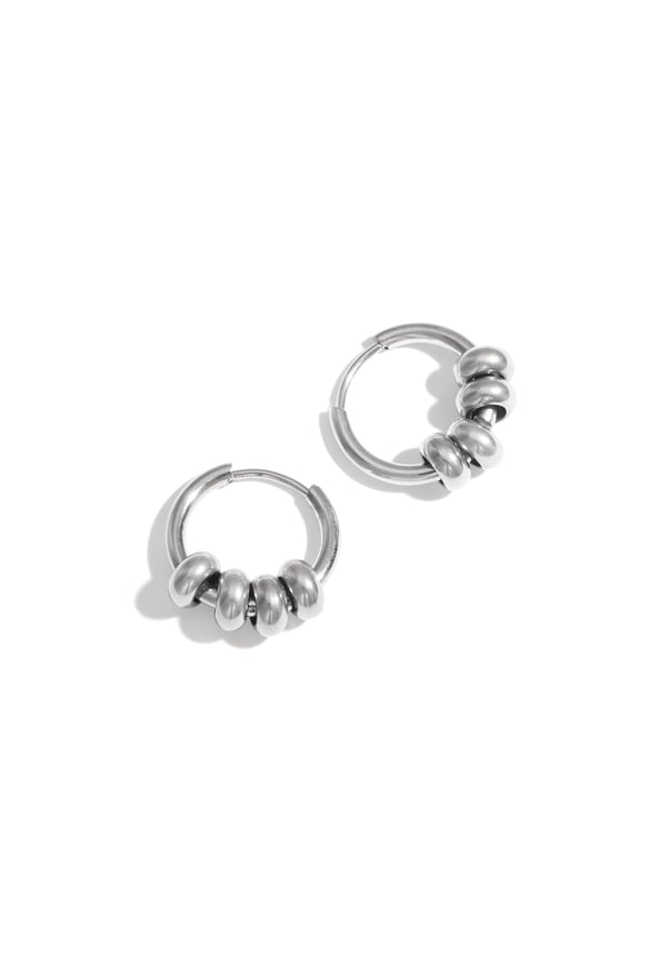 Boucles d&#39;oreilles créoles en acier inoxydable, style décontracté, simple et quotidien, pour femmes