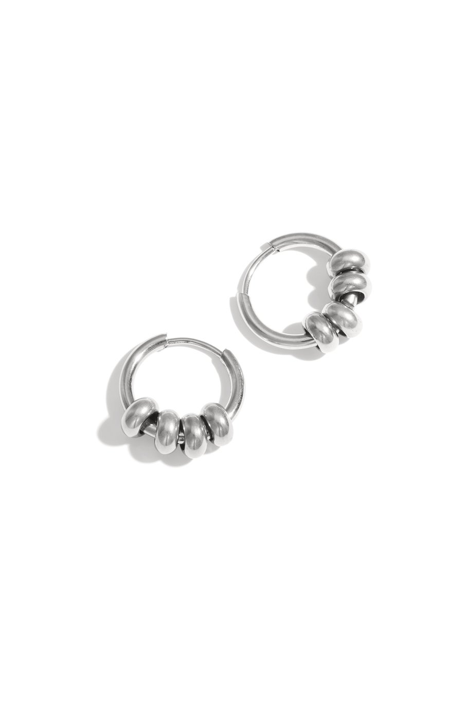 Boucles d&#39;oreilles créoles en acier inoxydable, style décontracté, simple et quotidien, pour femmes Image2