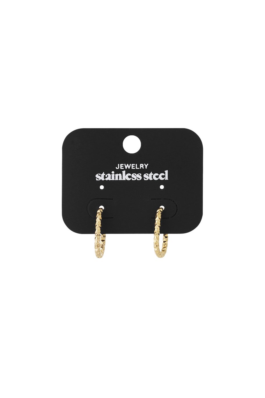 Earrings ribbed elongated - Gold color Picture5