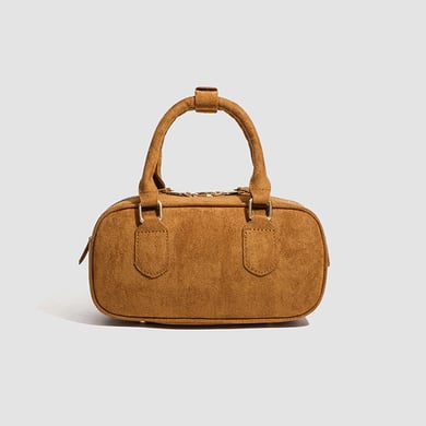 Borsa da donna in pelle scamosciata PU tinta unita casual, serie semplice, 1 pezzo h5 
