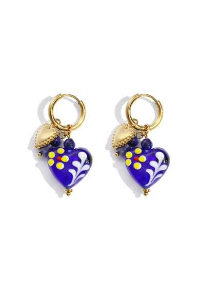 Boucles d&#39;oreilles pendantes en acier inoxydable, style cœur, décontractées, simples et quotidiennes, bijoux pour femmes h5 Image2