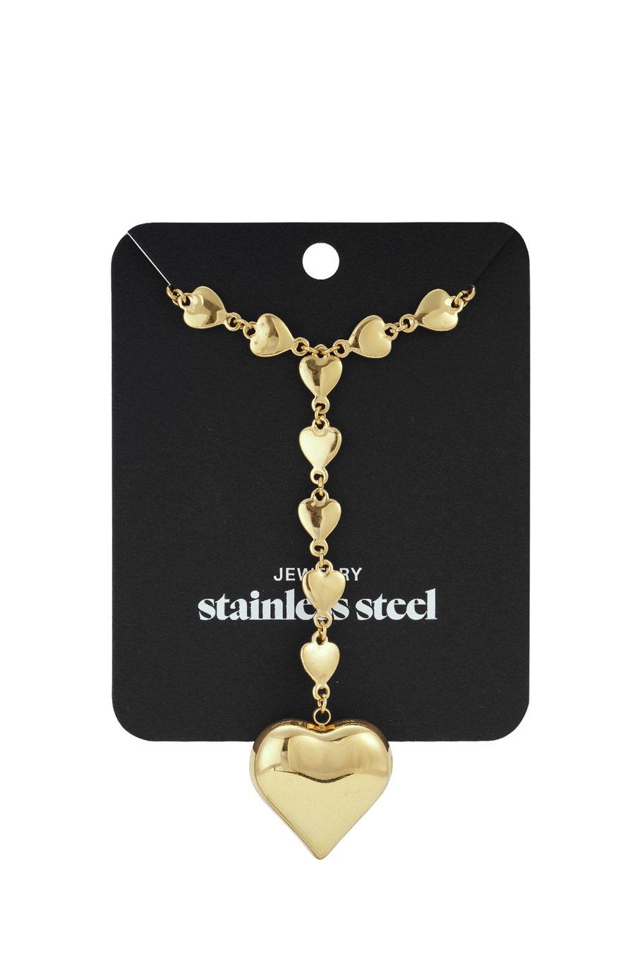Collane lunghe in acciaio inossidabile con cuore, casual, quotidiane, semplici, gioielli da donna Immagine3