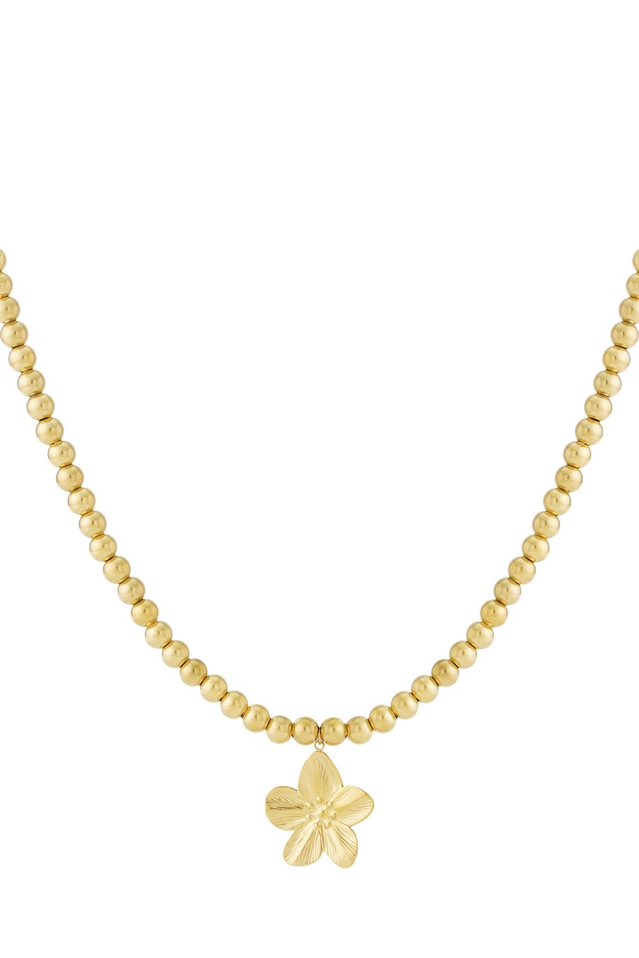 Collier de perles creuses de 8 mm avec une fleur 