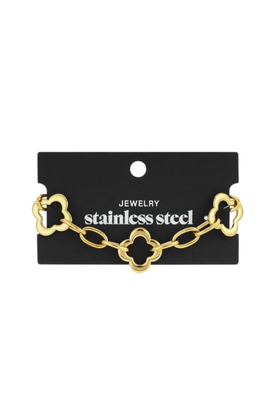Edelstahl-Kettenarmbänder Kleeblatt Casual Daily Damenschmuck h5 Bild3