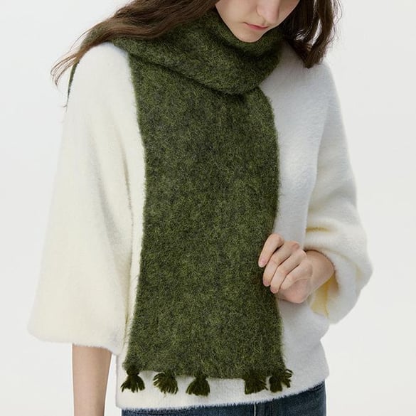 1 stuk Vogue kwastjeswollen dameswintersjaals 2