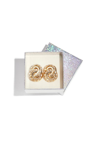Boucles d&#39;oreilles à tige en fer de forme irrégulière, élégantes, luxueuses, de Noël, pour femmes h5 Image2
