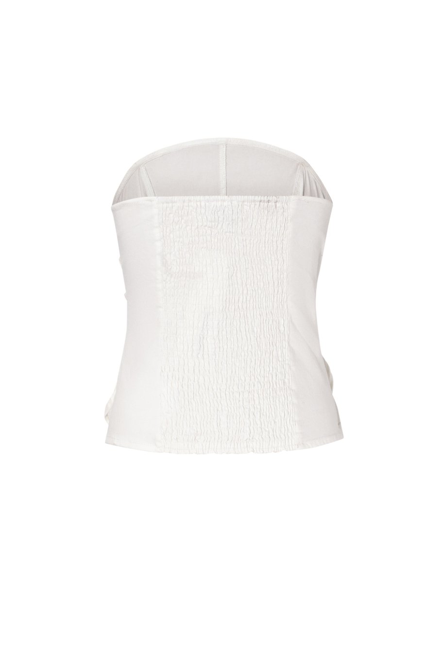 Top a tubino con lacci in denim Immagine3
