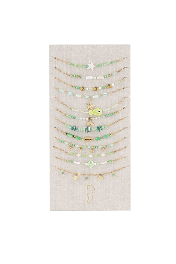 Ensemble de bracelets de cheville style sirène - blanc