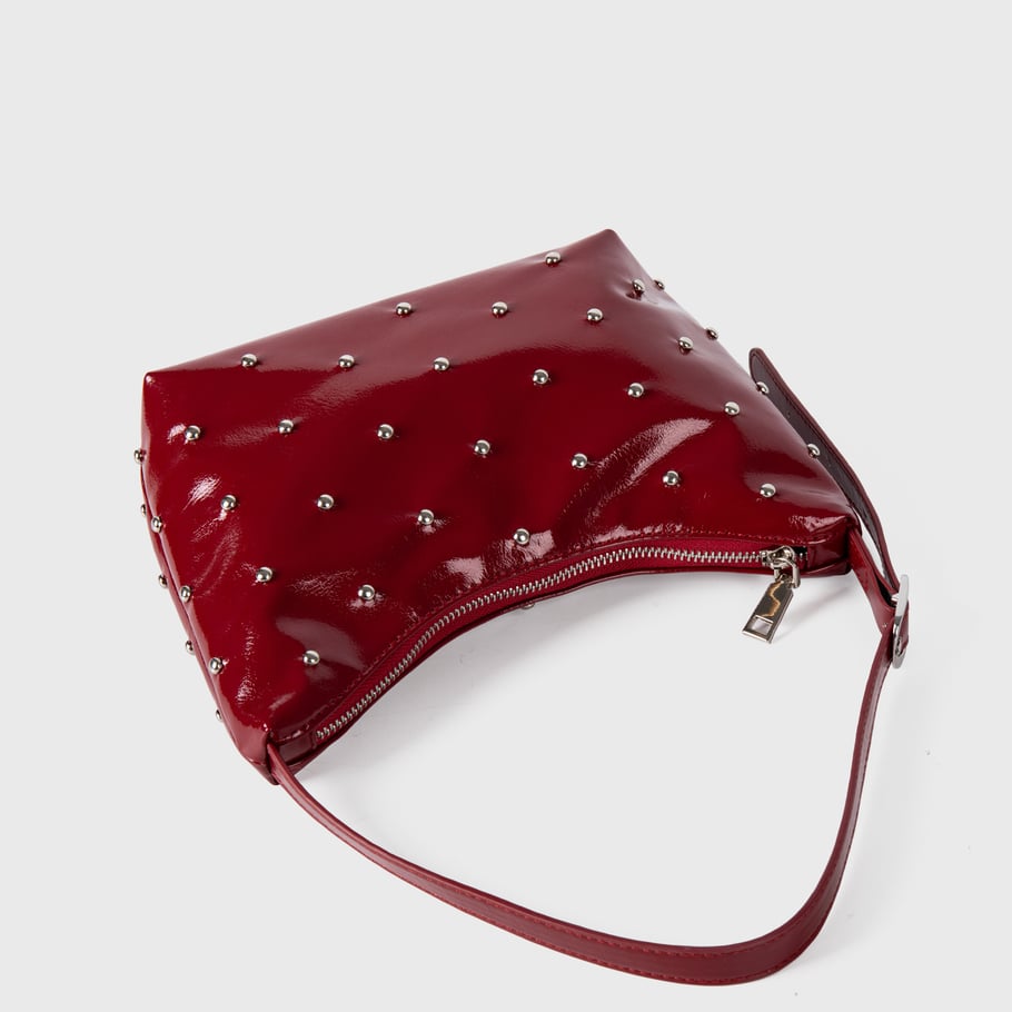 Borsa da donna in PU con rivetti, tinta unita, semplice, 1 pezzo Immagine5