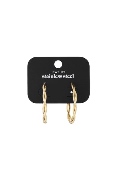Pendientes de aro de acero inoxidable geométricos, informales, diarios, serie sencilla, joyería para mujer h5 Imagen4
