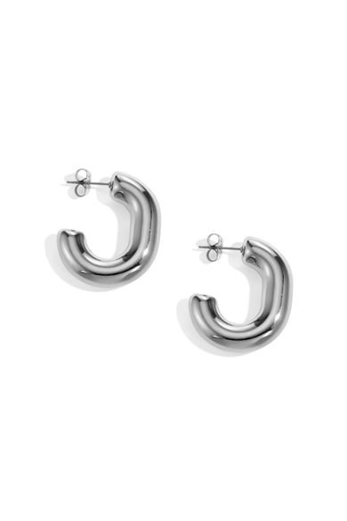 Creolen aus Edelstahl, unregelmäßige Form, lässig, täglich, einfache Serie, Damenschmuck h5 