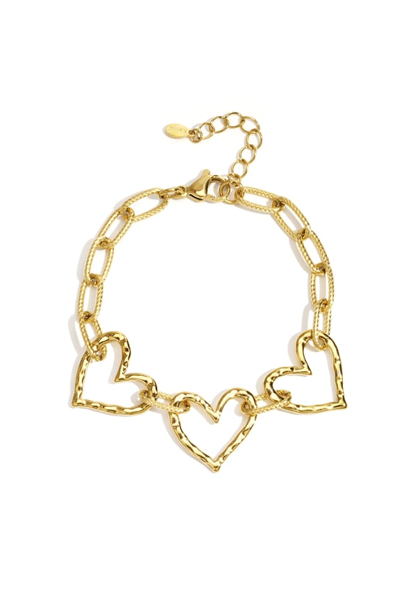 Roestvrijstalen kettingarmbanden met hart, casual, dagelijks, eenvoudig, serie, damessieraden