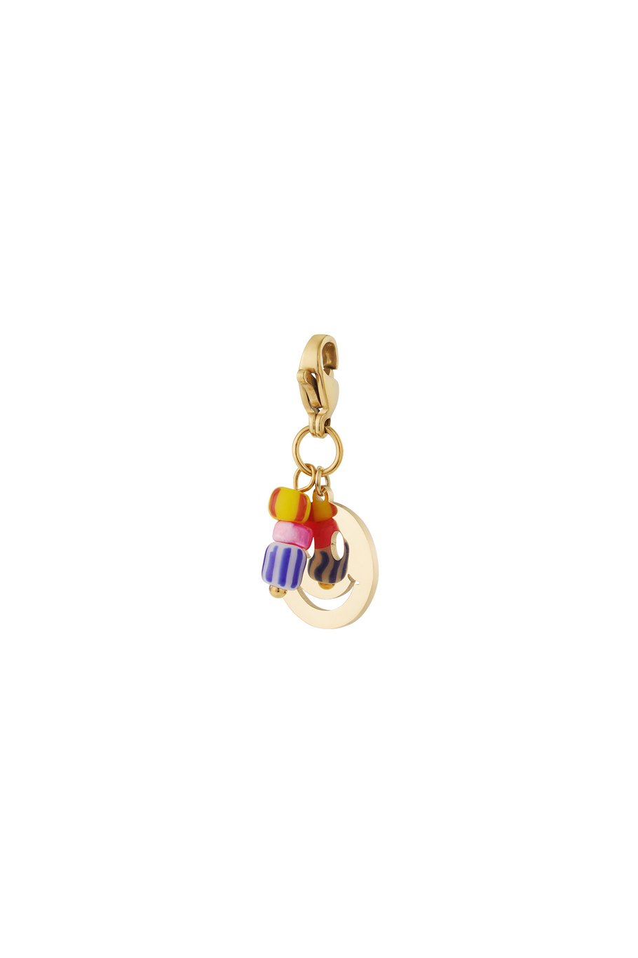 Dije de joyería con carita sonriente de colores 