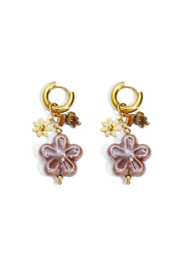 Edelstahl Tropfen Ohrringe Blume Täglich Täglich Einfache Serie frauen schmuck