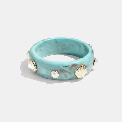 1 Piece Retro Shell Shape Resin Bangle h5 