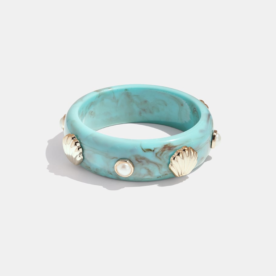 1 Piece Retro Shell Shape Resin Bangle 