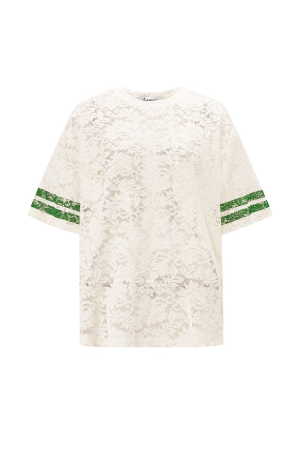 T-shirts américains en dentelle - Blanc