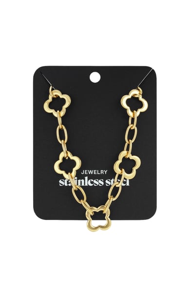 Edelstahl Kette Halsketten Kleeblatt Casual Täglich Einfache Serie frauen schmuck h5 Bild3