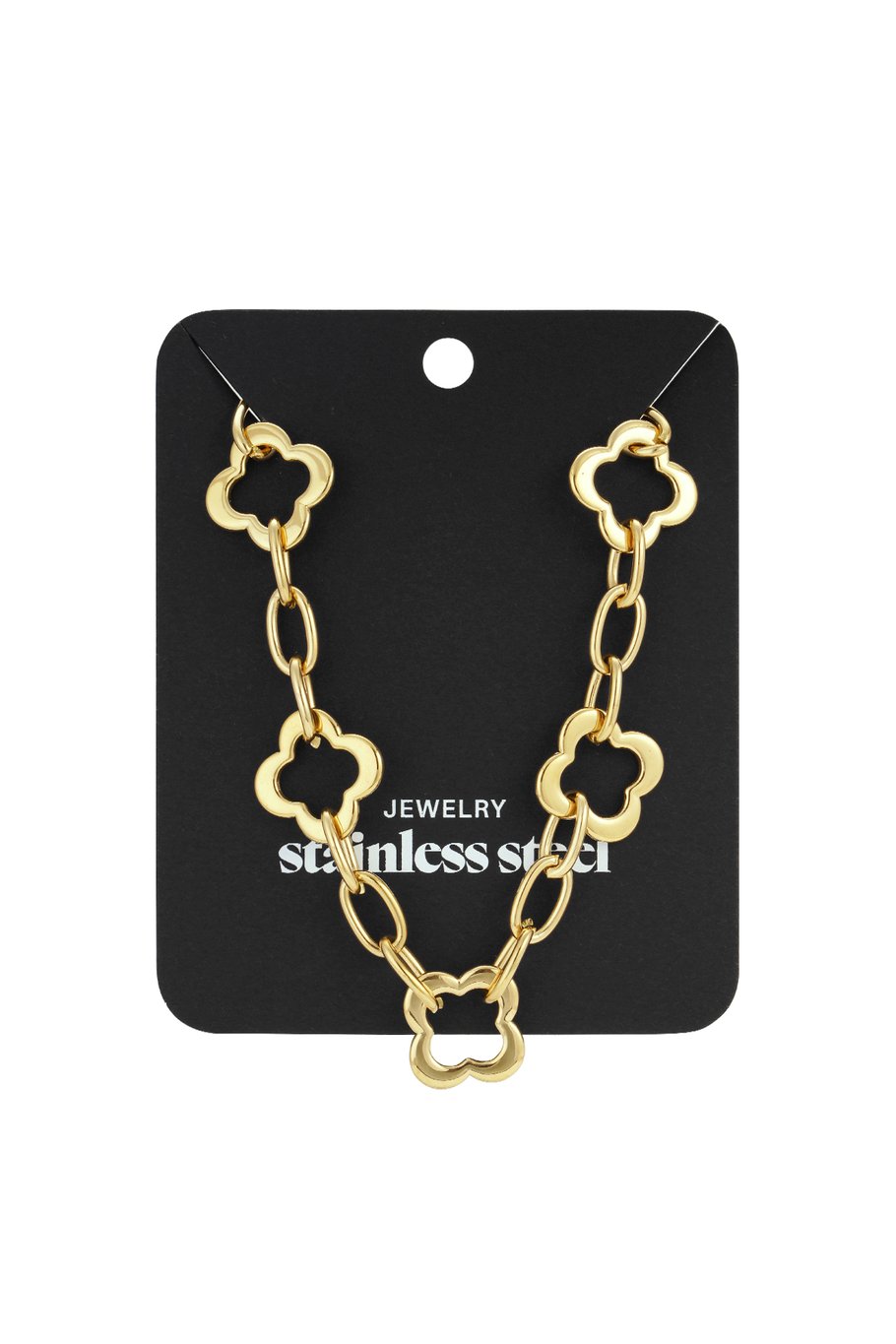 Edelstahl Kette Halsketten Kleeblatt Casual Täglich Einfache Serie frauen schmuck Bild3