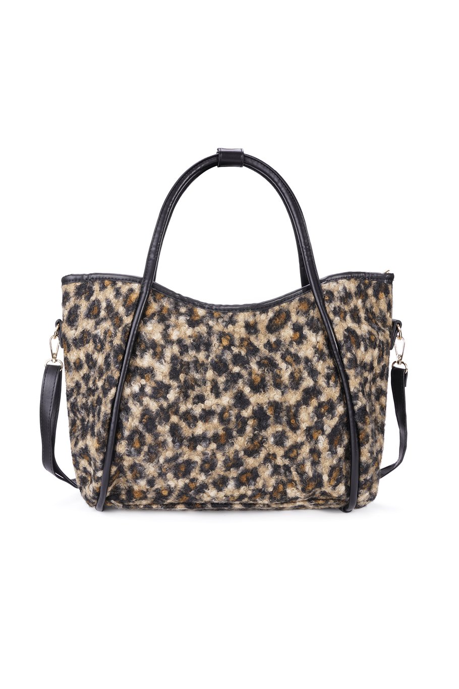 Bolsos de mano con estampado de leopardo, informales, de algodón, accesorios diarios 