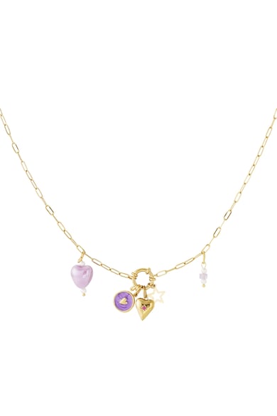 Collana fai da te con cuore viola h5 Immagine4