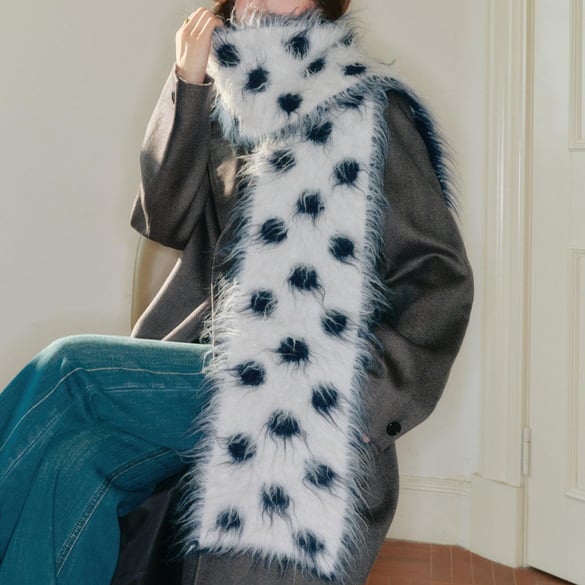 1 stuk klassieke wollen dames wintersjaals met stippen 2