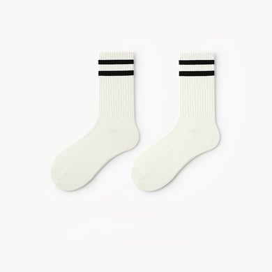 1 Paar gestreifte Sport-Baumwollsocken bis zur Mitte der Wade h5 