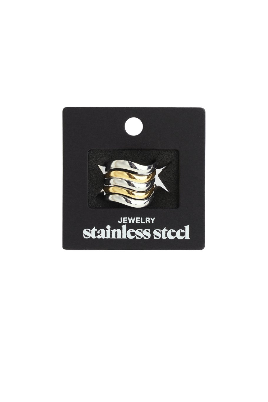 Bagues de déclaration en acier inoxydable, lignes décontractées, simples et quotidiennes, bijoux pour femmes Image3
