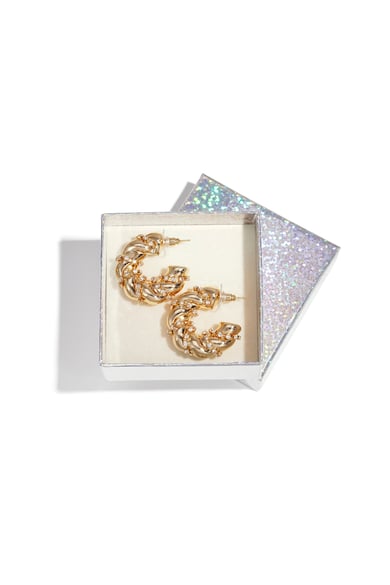 Boucles d&#39;oreilles créoles en fer, élégantes, luxueuses, de Noël, pour femmes h5 Image2