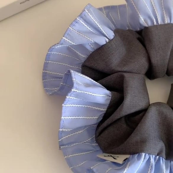 1 stuk romantische serie elegante scrunchies van streepstof voor dames
