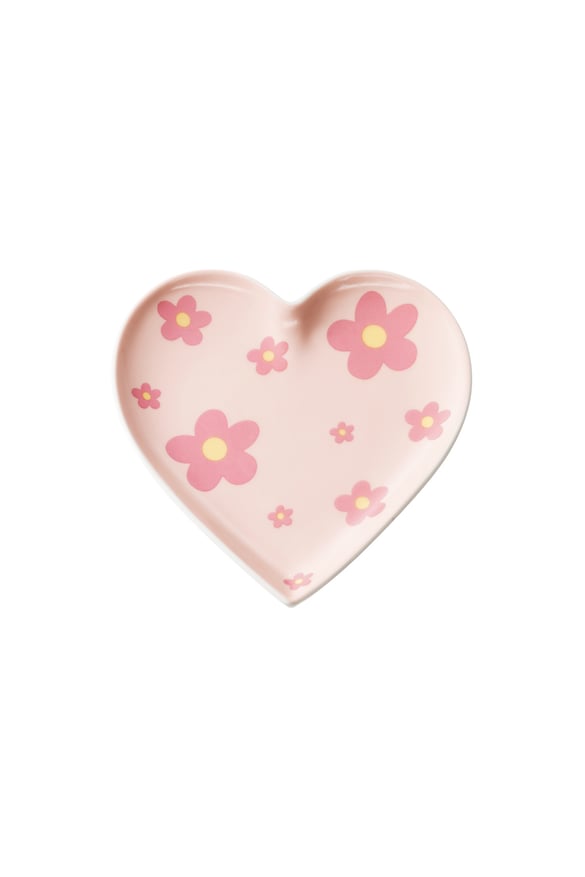 Bandejas de joyería con forma de corazón y diseño floral
