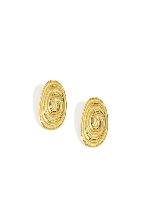 Orecchini a bottone in acciaio inossidabile di forma irregolare, casual, semplici, da donna, serie