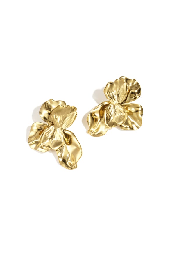 Boucles d&#39;oreilles à tige en acier inoxydable, série Fleur, décontractée, simple et quotidienne, bijoux pour femmes