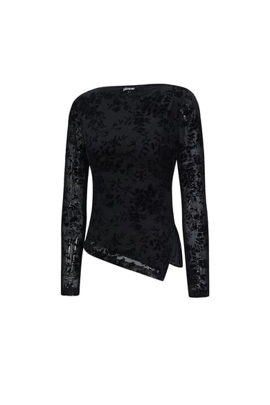 Polyesterfaser (Polyester) Langarmshirts Blumendruck Sexy Herbst-/Winterkleidung h5 Bild2