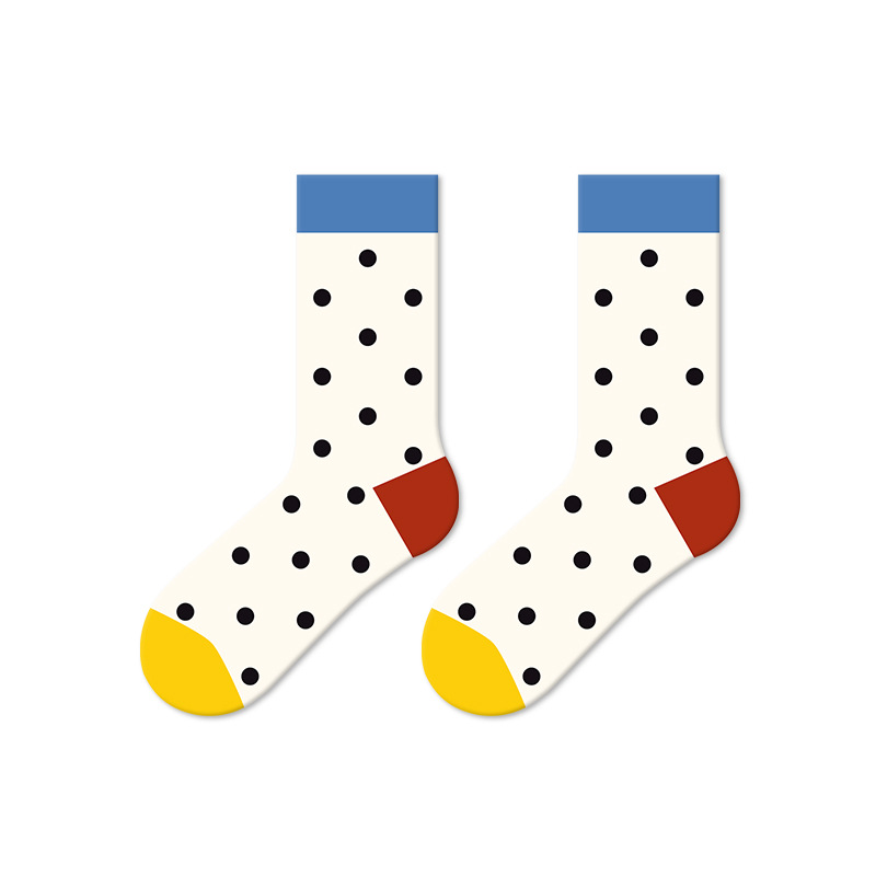 1 Paar gepunktete Retro-Sport-Baumwoll-Wadensocken 