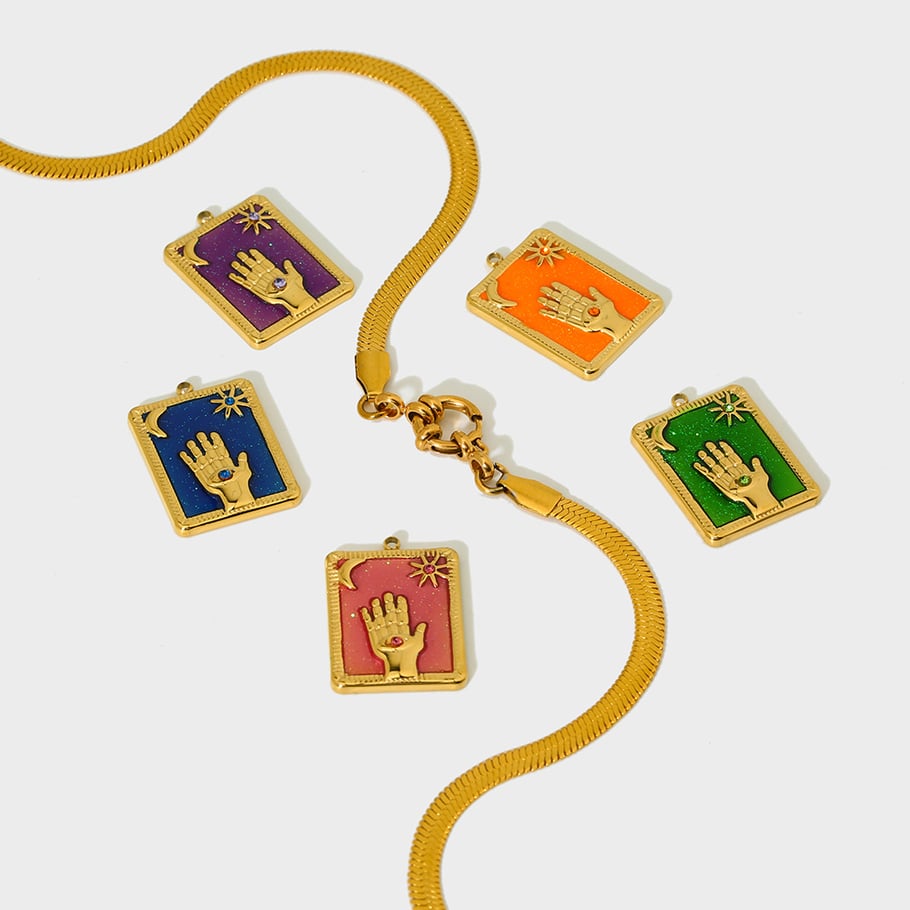 Eye Pattern Stainless Steel Gold  Color Pendants Picture2