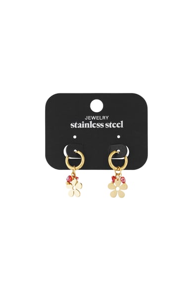 Boucles d&#39;oreilles pendantes en acier inoxydable, motif floral, style décontracté et quotidien h5 Image3