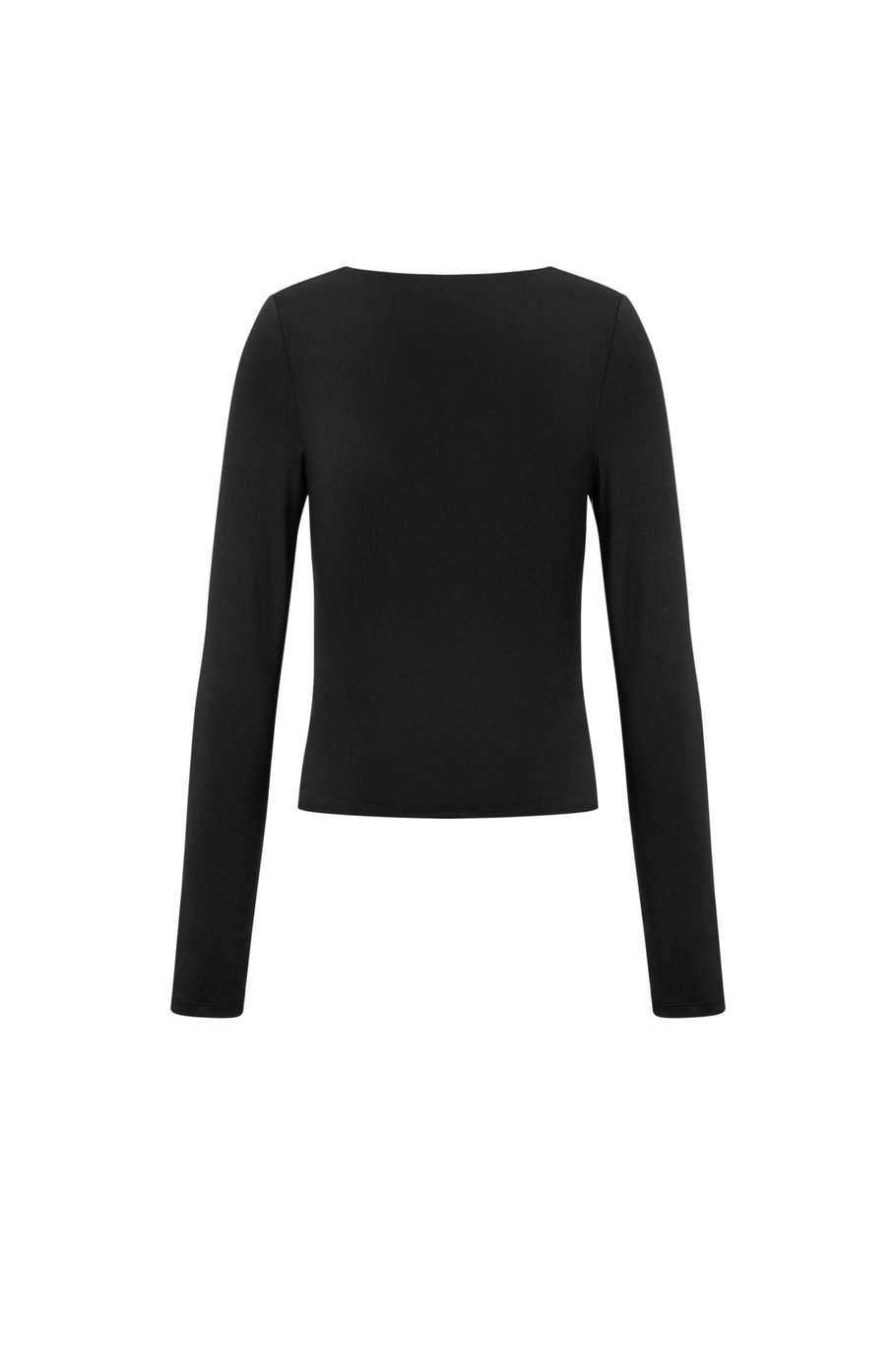 Top a maniche lunghe in nylon, tinta unita, basic, tutti i vestiti adatti Immagine3