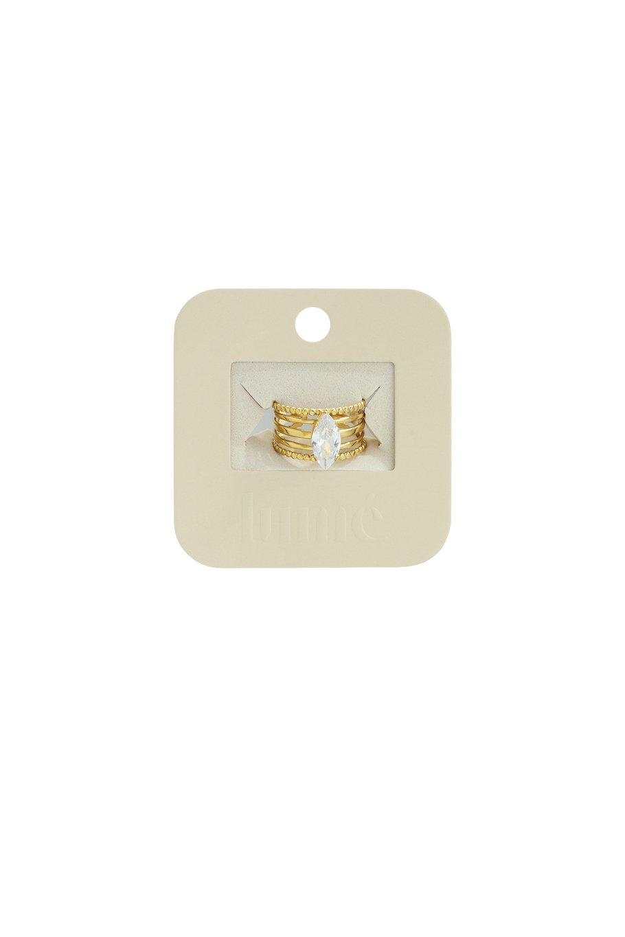 Anelli in acciaio inossidabile con pietre preziose, linee casual, quotidiane, semplici, gioielli da donna h5Immagine3